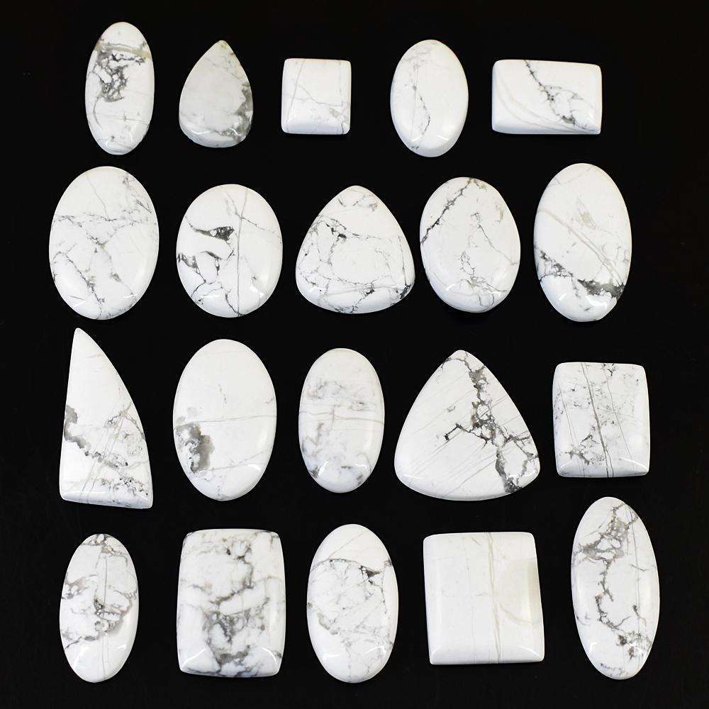 gemsmore:Stunning Howlite Untreated Gemstone Cabochon Lot