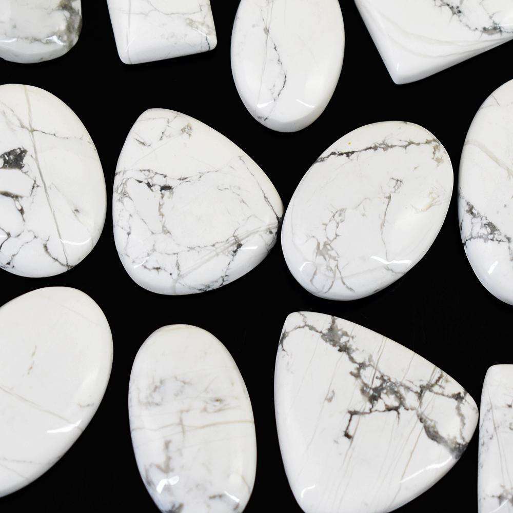 gemsmore:Stunning Howlite Untreated Gemstone Cabochon Lot