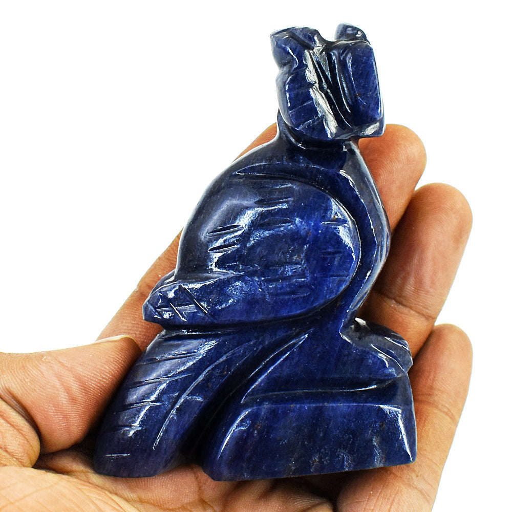 gemsmore:Stunning Iolite Hand Carved Genuine Crystal Gemstone Carving Owl