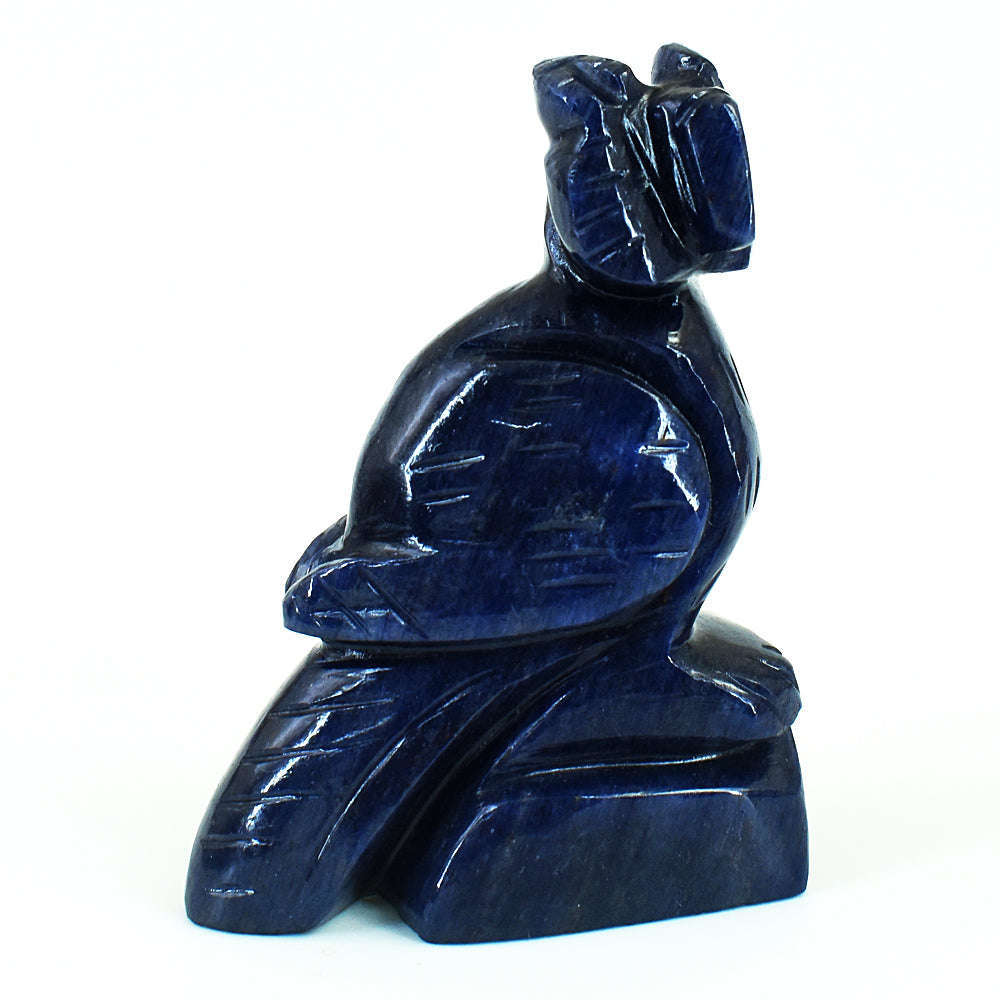 gemsmore:Stunning Iolite Hand Carved Genuine Crystal Gemstone Carving Owl