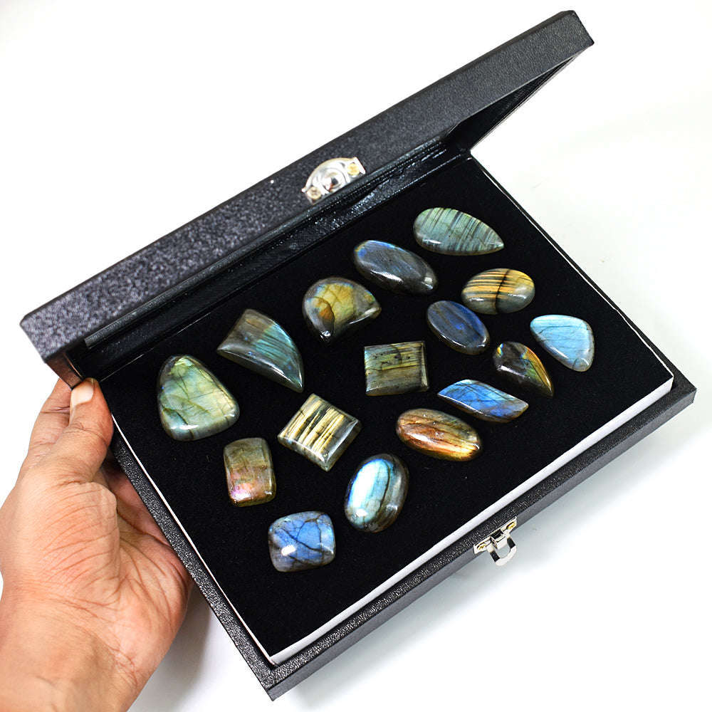 gemsmore:Stunning Labradorite Untreated Gemstone Cabochon Lot