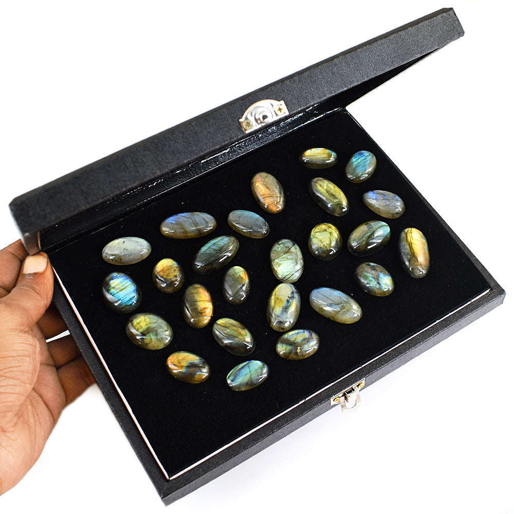 gemsmore:Stunning Labradorite Untreated Gemstone Cabochon Lot