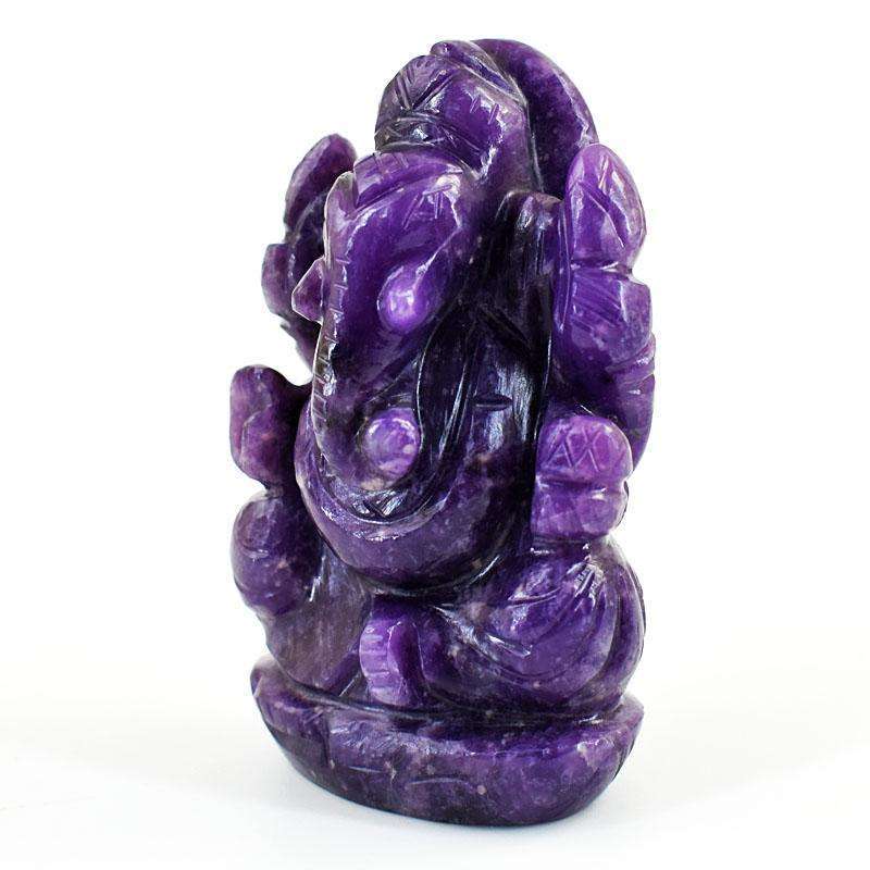 gemsmore:Stunning Lepidolite Hand Carved Genuine Crystal Gemstone Carving Lord Ganesha