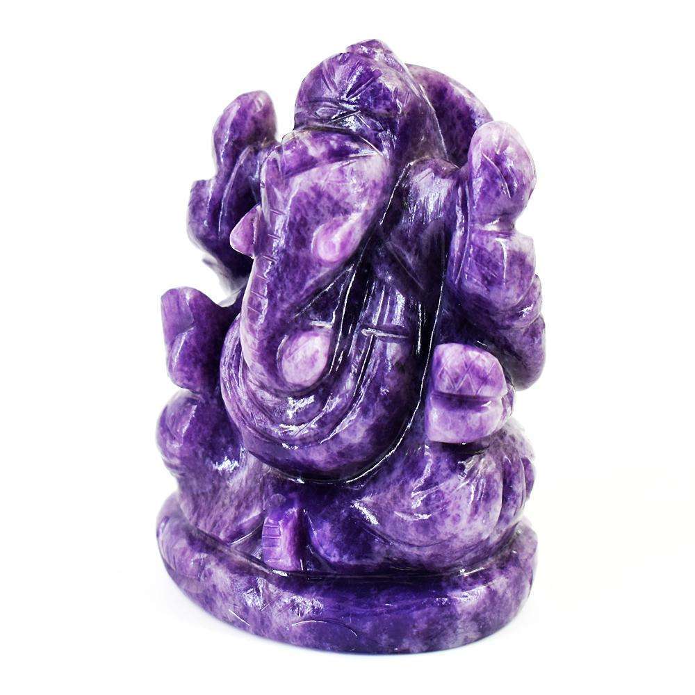 gemsmore:Stunning Lepidolite Hand Carved Genuine Crystal Gemstone Carving Lord Ganesha