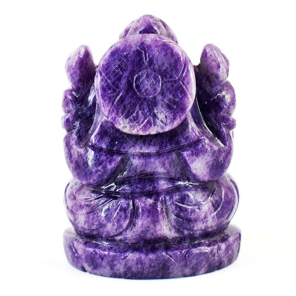 gemsmore:Stunning Lepidolite Hand Carved Genuine Crystal Gemstone Carving Lord Ganesha