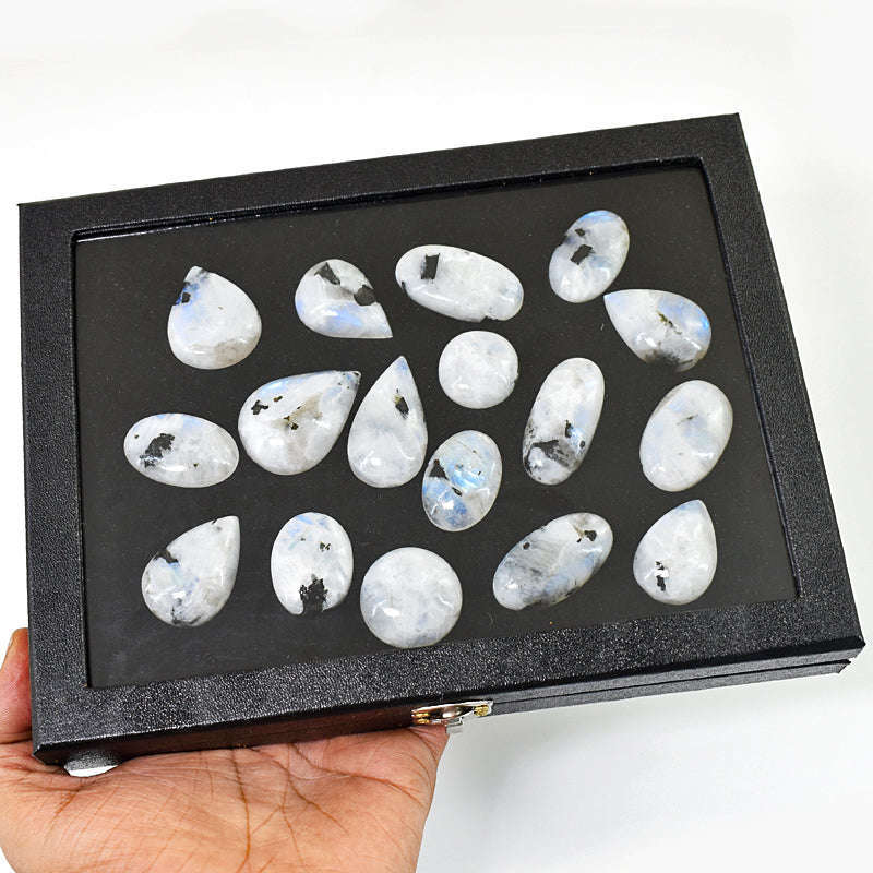 gemsmore:Stunning Moonstone Untreated Gemstone Cabochon Lot