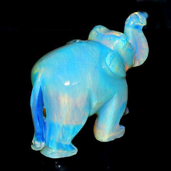 gemsmore:Stunning Opalite Hand Carved Gemstone Elephant