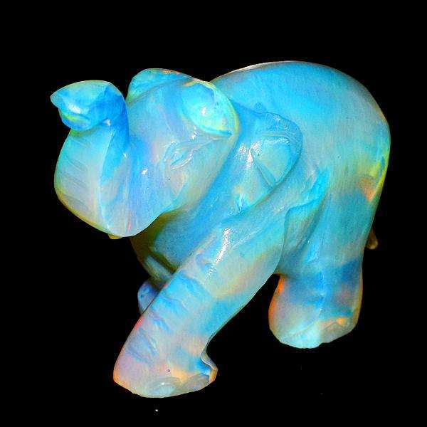 gemsmore:Stunning Opalite Hand Carved Gemstone Elephant