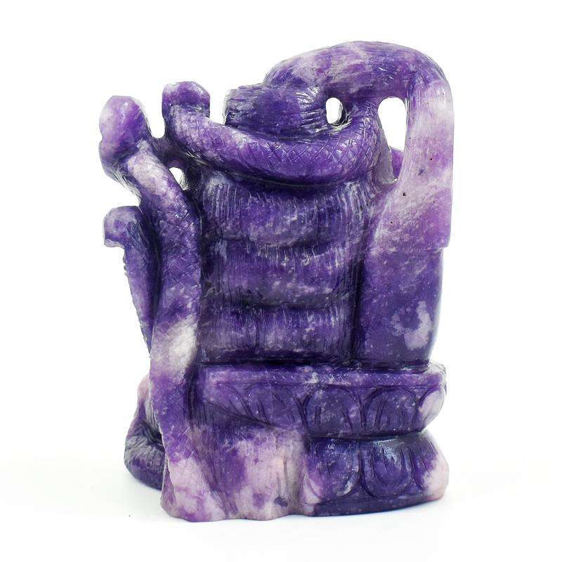 gemsmore:Superb Genuine Lepidolite Carved Lord Shiva - Awesome