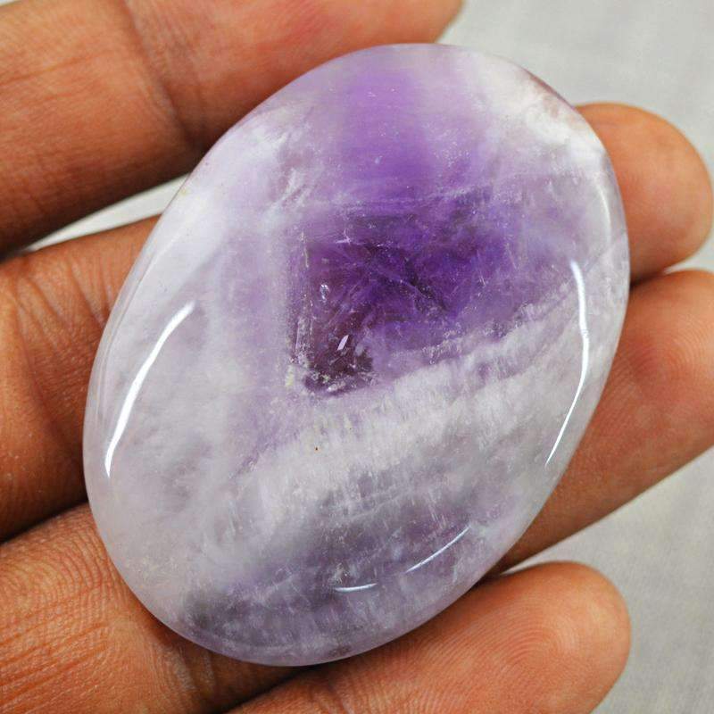 gemsmore:Untreated Bi-Color Amethyst Gemstone - Natural Oval Shape