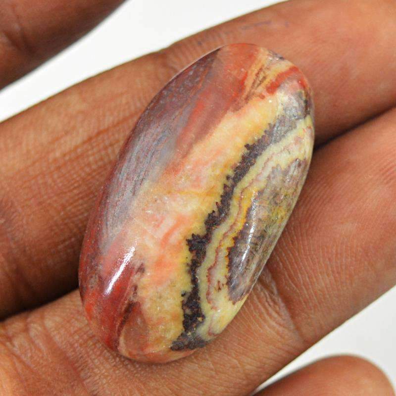 gemsmore:Untreated Crazy Lace Agate Gemstone Loose Oval Shape