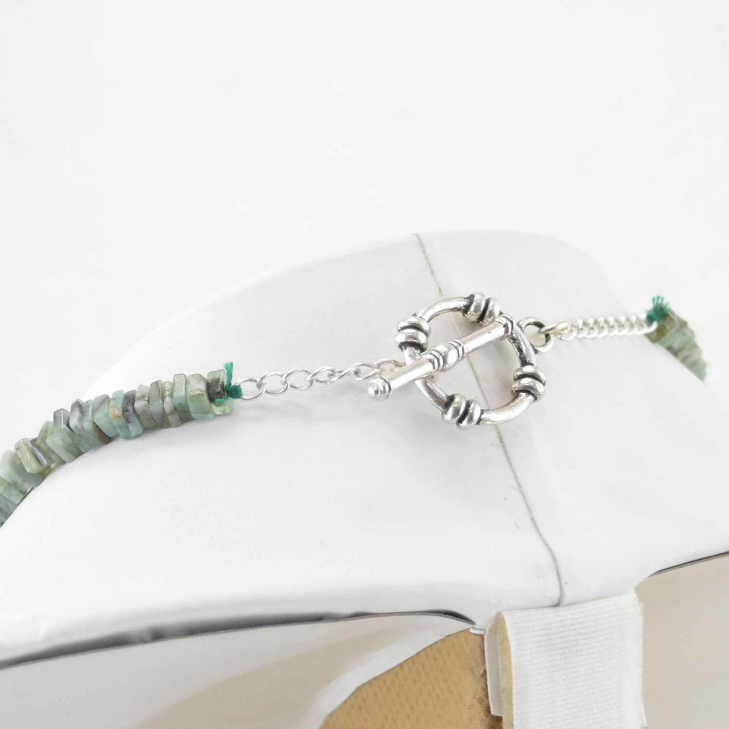 gemsmore:Untreated Emerald Necklace Natural 2 Strand Genuine Beads - Best Quality