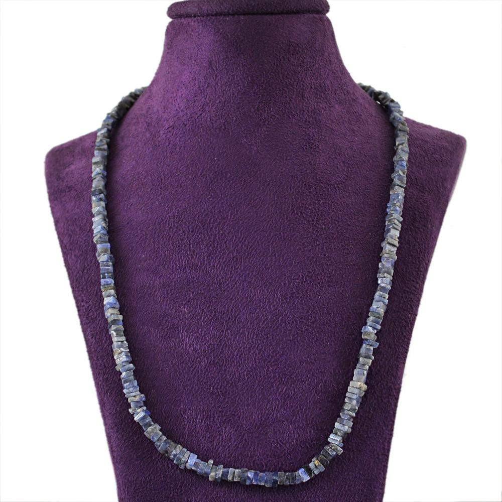 gemsmore:Untreated Natural Blue Tanzanite Beads Necklace