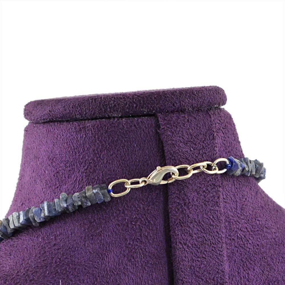 gemsmore:Untreated Natural Blue Tanzanite Beads Necklace