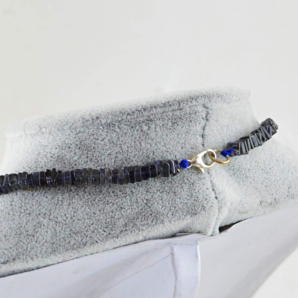gemsmore:Untreated Natural Blue Tanzanite Beads Necklace