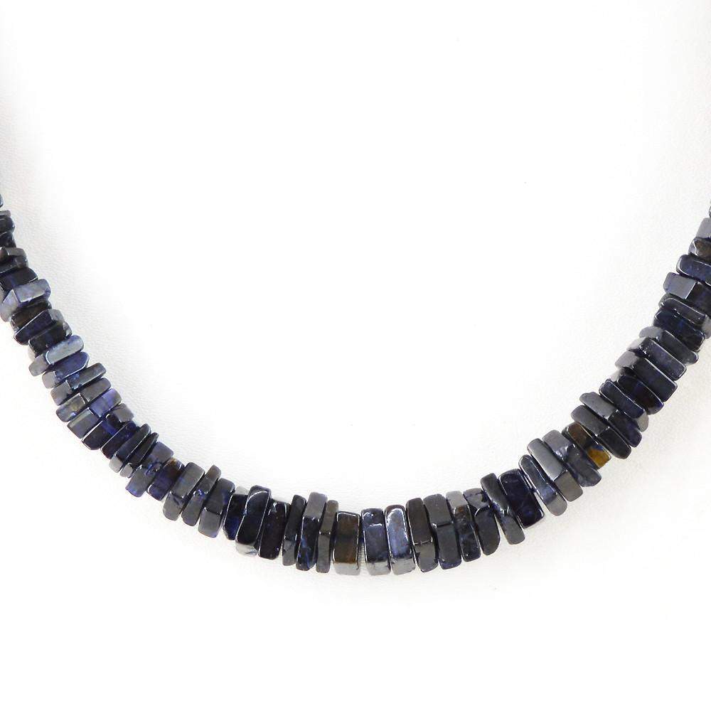 gemsmore:Untreated Natural Blue Tanzanite Beads Necklace