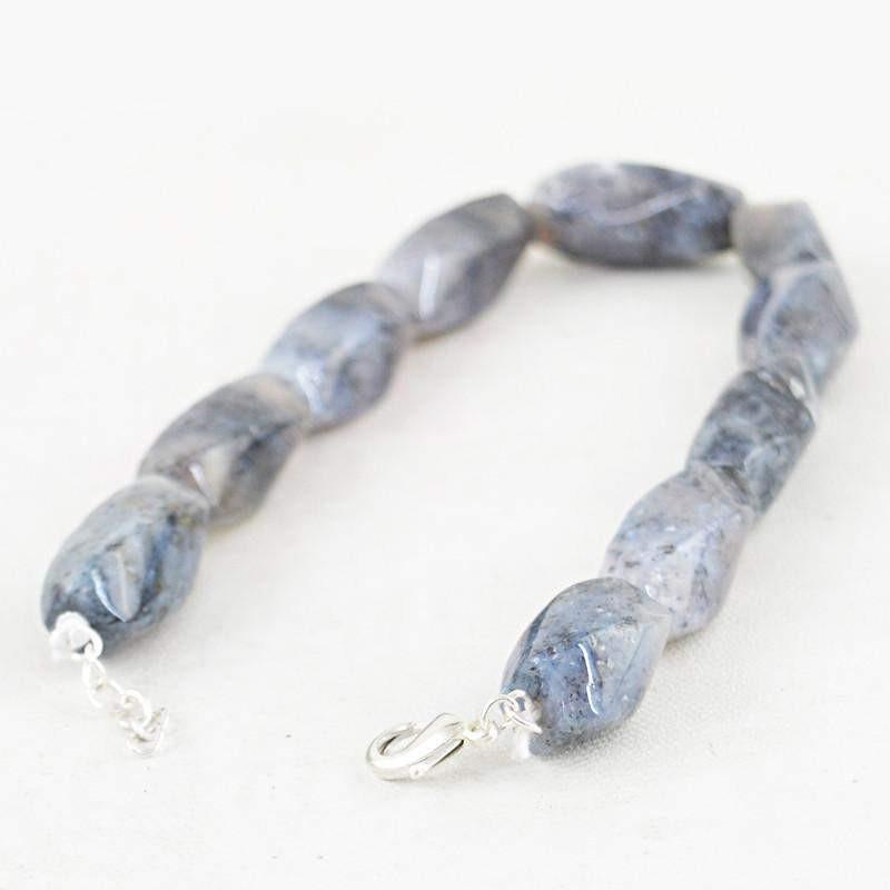 gemsmore:Untreated Natural Dendrite Opal Beads Bracelet