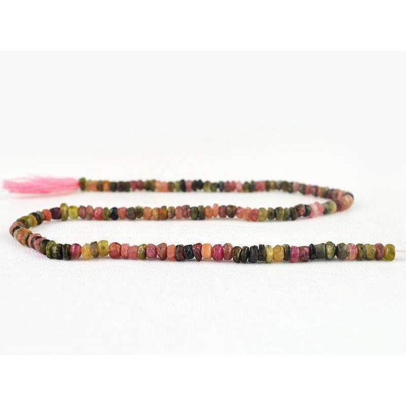 gemsmore:Watermelon Tourmaline Beads Strand Natural Round Shape Drilled