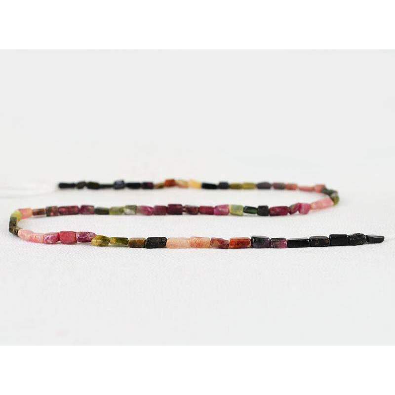 gemsmore:Watermelon Tourmaline Drilled Beads Strand Natural Untreated