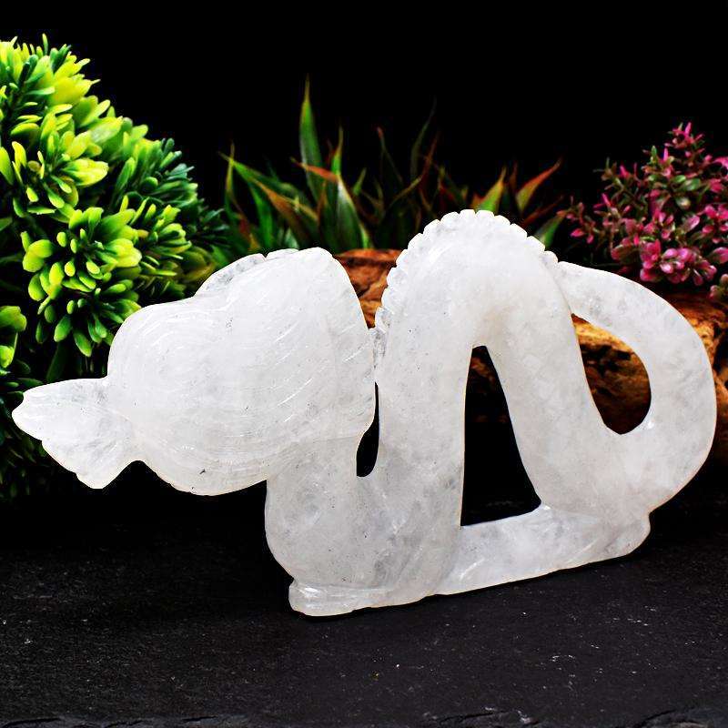 gemsmore:White Quartz Craftsmen Hand Carved Dragon - Museum Size