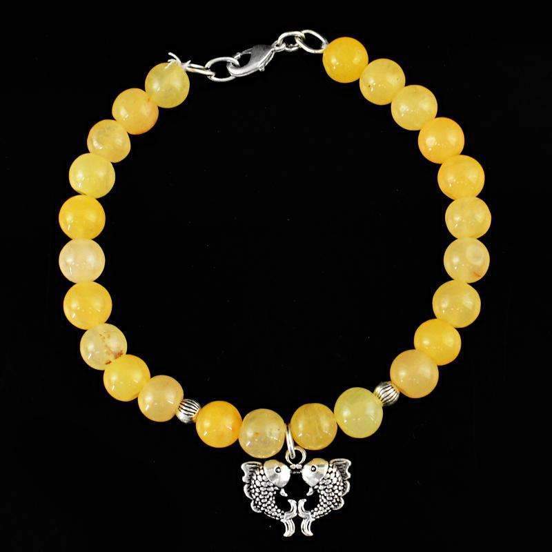 gemsmore:Wholesale Price Yellow Aventurine Bracelet Natural Round Shape Beads