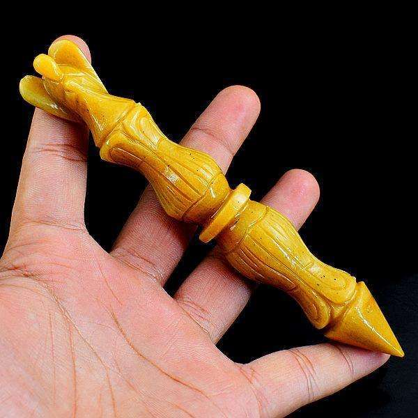 gemsmore:Yellow Aventurine Healing Carved Angel Point Stick