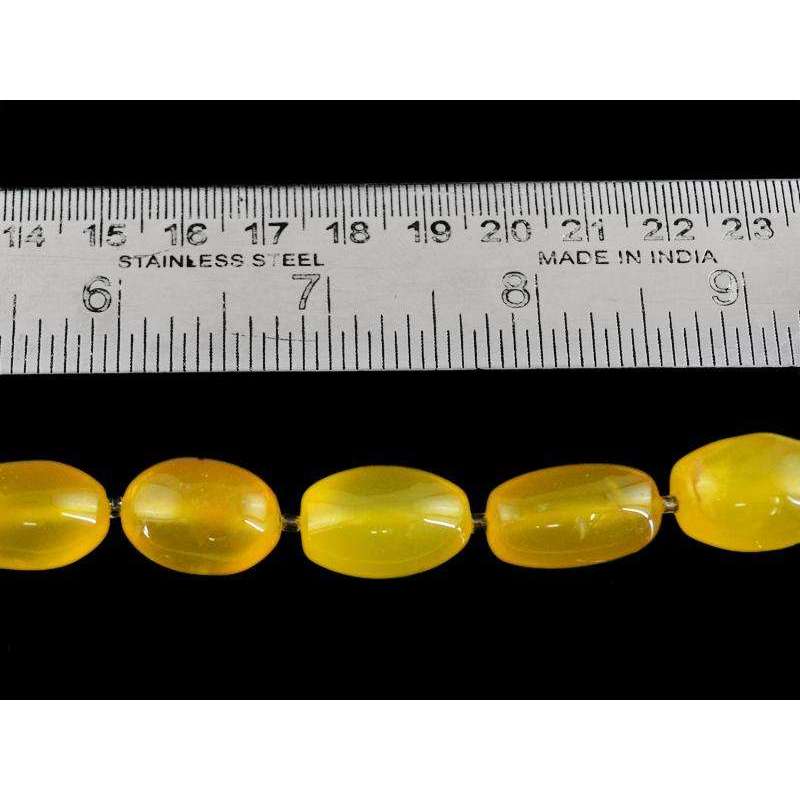gemsmore:Yellow Onyx Drilled Beads Strand - Natural Untreated